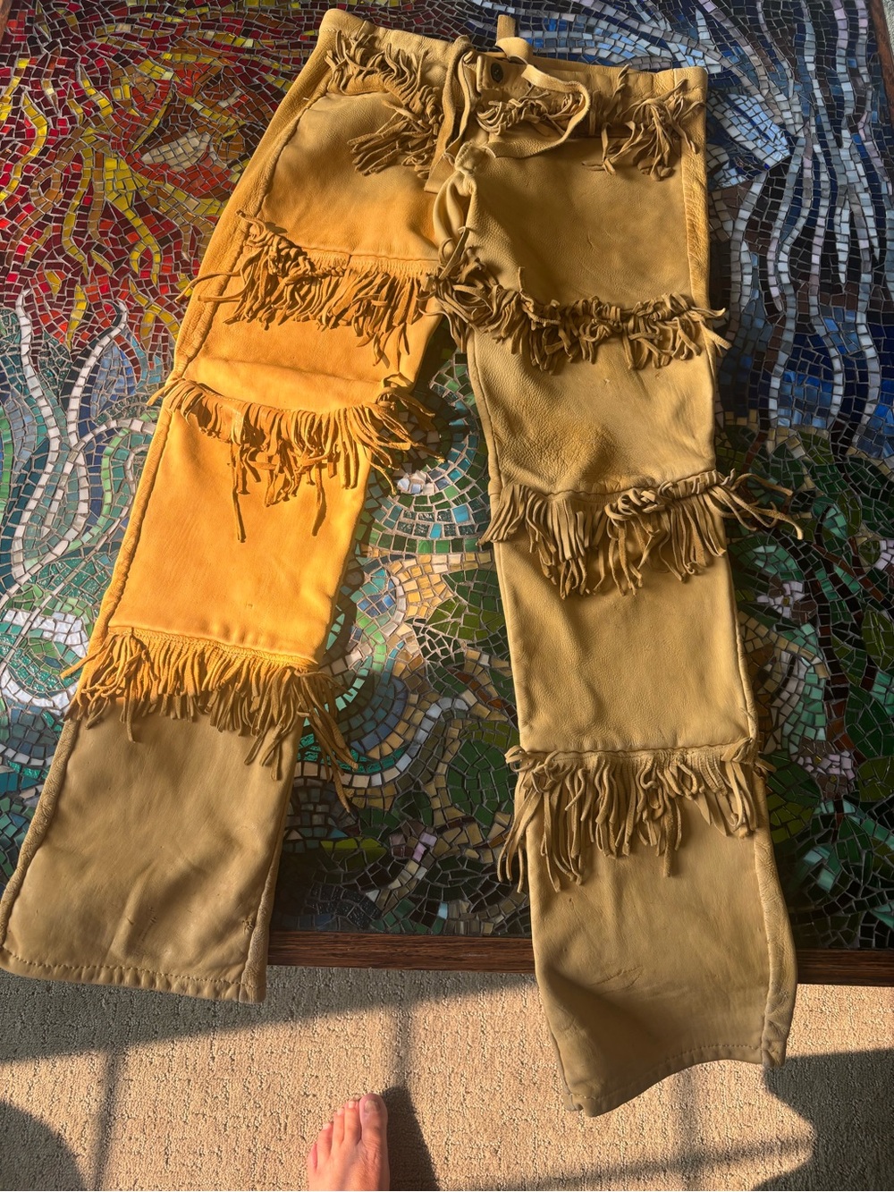 Fringed Deer Hide Leather Pants